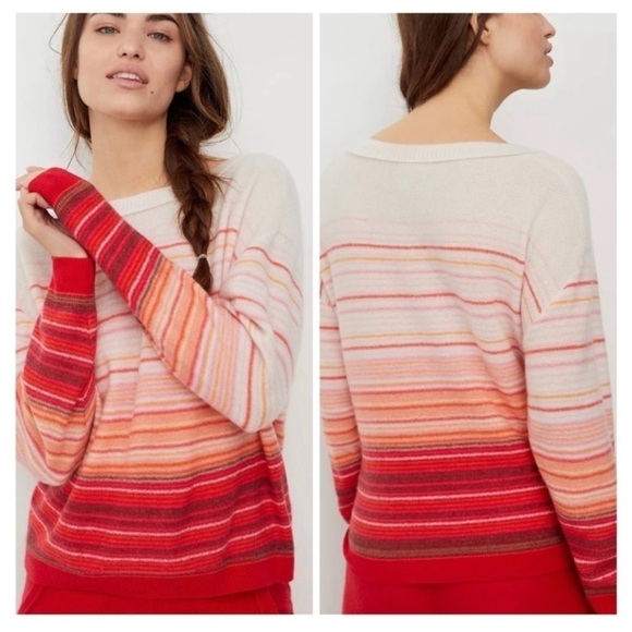 Anthropologie Sweaters - ANTHROPOLOGIE SATURDAY SUNDAY Cashmere Emmeline  Boatneck Striped Sweater XS